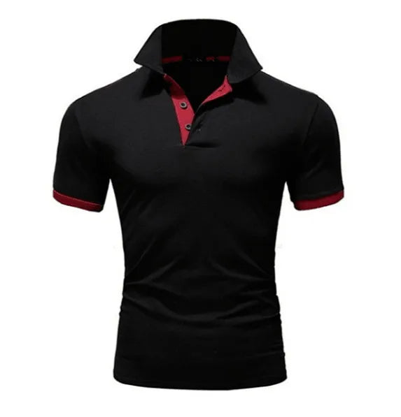 Klassisches Herren-Poloshirt mit amerikanischem Revers, Knopfleiste und langen Ärmeln – ideal für den Herbst