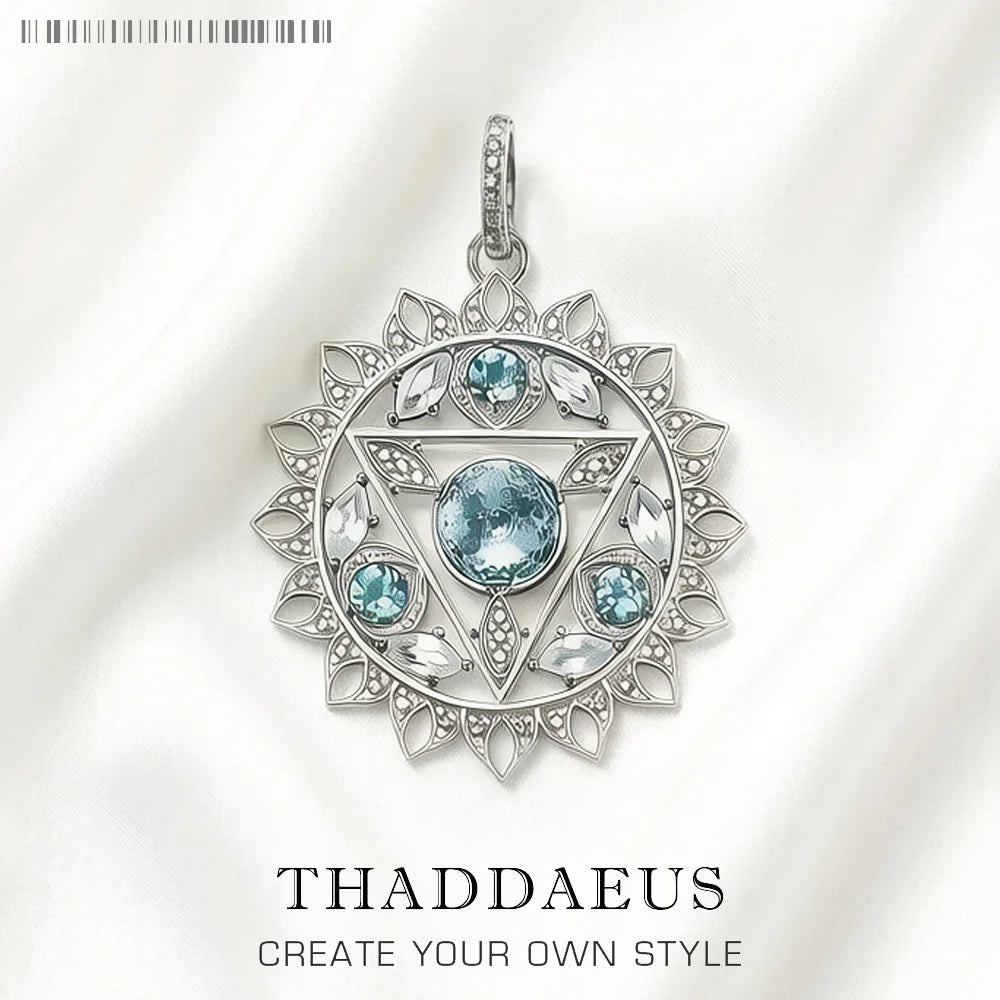 Damen-Charm-Anhänger Kehlchakra blau II aus Sterlingsilber