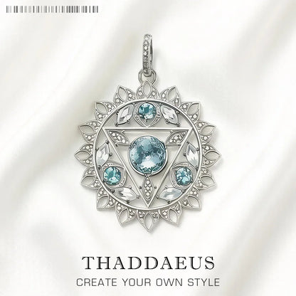 Damen-Charm-Anhänger Kehlchakra blau II aus Sterlingsilber