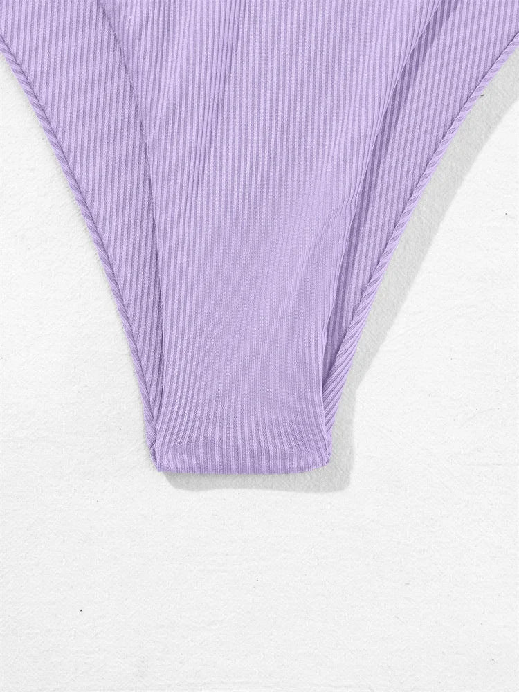 Gestreifter Sexy Bikini für Damen – Zweiteiliges Badeanzug-Set für Strand und Pool