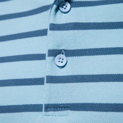 Premium Herren Polo Shirt Gestreift Luftiger Tragekomfort