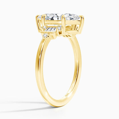 Damen-Verlobungsring aus Moissanit mit GRA Zertifikat, Marquise-Schliff, 3 Karat, 7x14 mm