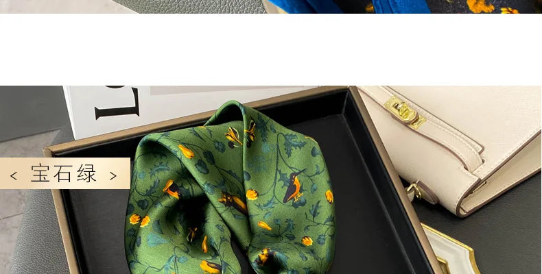 Damen Seidenschal quadratisch 68cm Halstuch Bandana Hijab Pashmina B