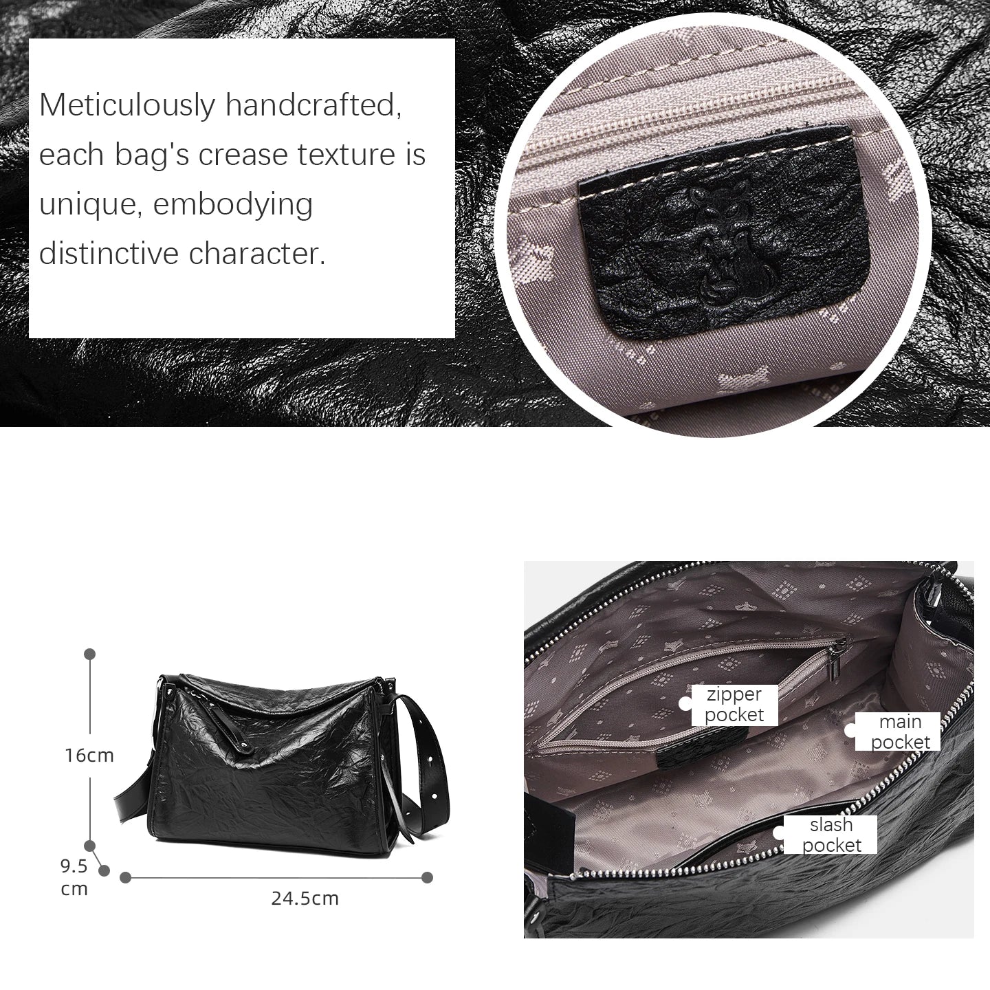 Damen Schulter Tasche aus echtem Leder im Boston Bag Design