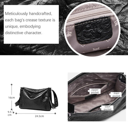 Damen Schulter Tasche aus echtem Leder im Boston Bag Design
