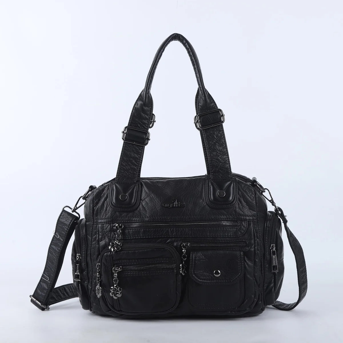 Damen-Satchel-Tasche Mit Top-Griff Und Reißverschluss Aus PU-Leder Mehrfach-Innenfächer