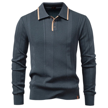 Premium Langarm Poloshirt Herren Knitterresistent Business