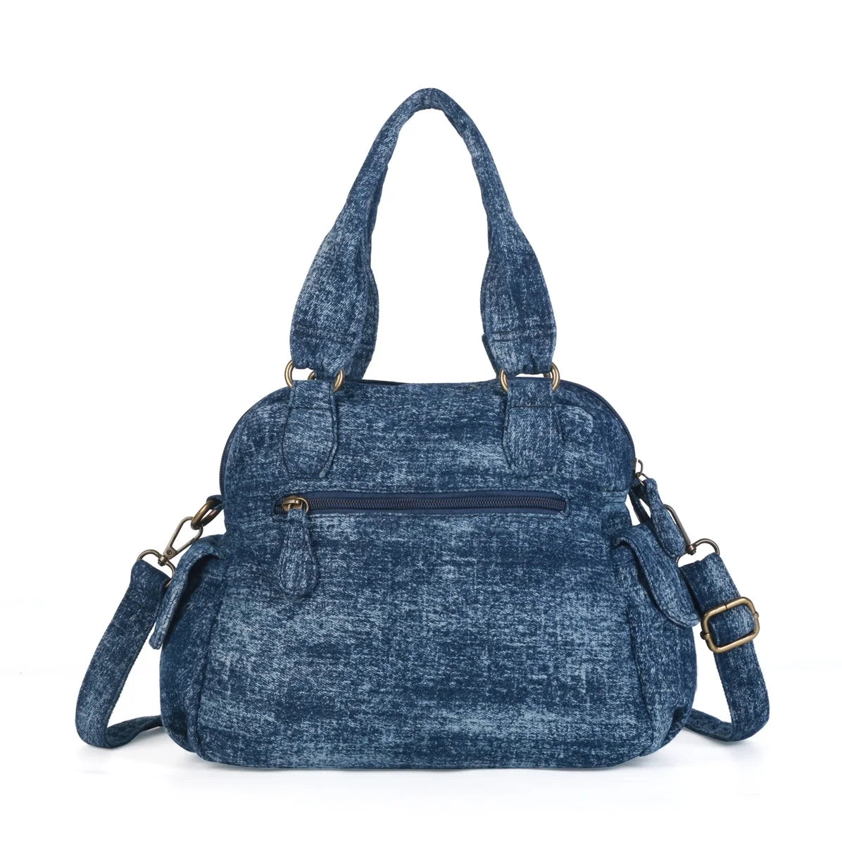 Damen-Umhängetasche Denim mit Mehrfachfächern Handyfach für Alltag Freizeit Denim-Look