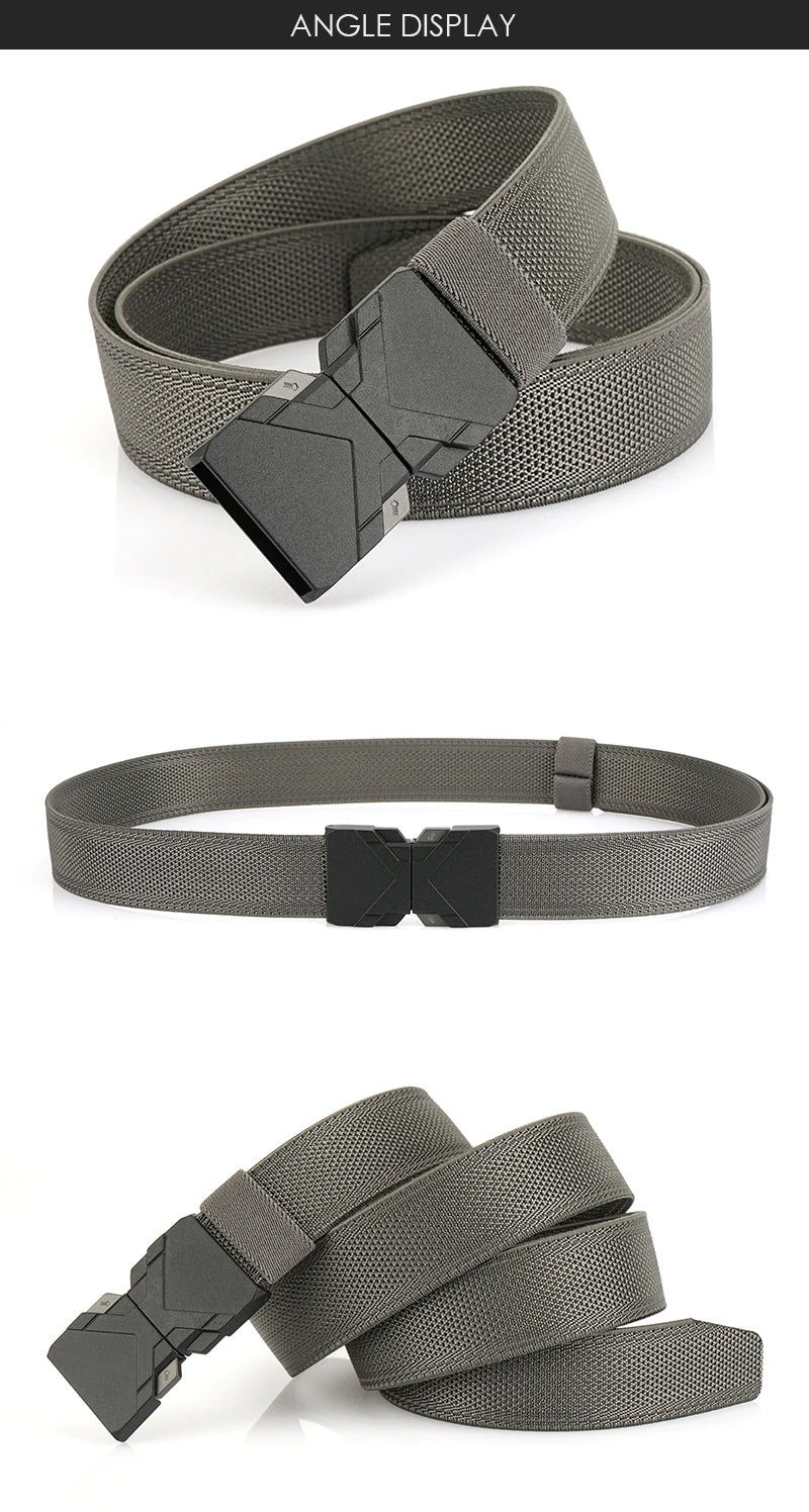 Herren-Gürtel aus elastischem Nylon mit Schnellverschluss Outdoor-Einsatz und Alltag 34 mm Breite