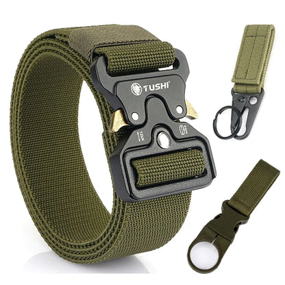 Herren-Taktischer Gürtel Aus Nylon Mit Aluminium-Schnalle Und Schnellverschluss Alltagstauglich