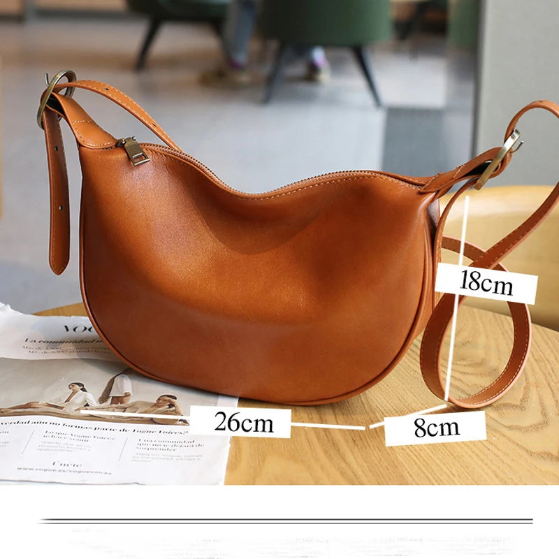 Damen Crossbody-Tasche Aus Pflanzlich Gegerbtem Leder | Vintage Stil