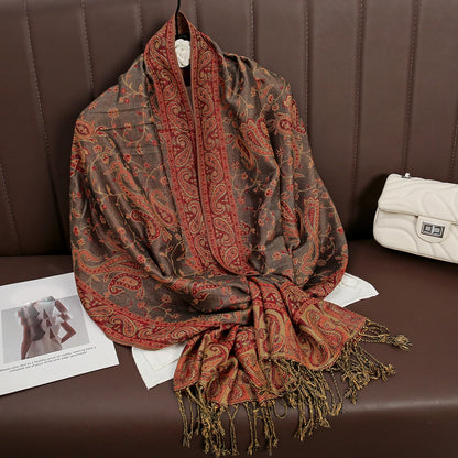 Damen Winterschal Kaschmir Pashmina Luxus Druck warm Stolen Foulard Baumwolle