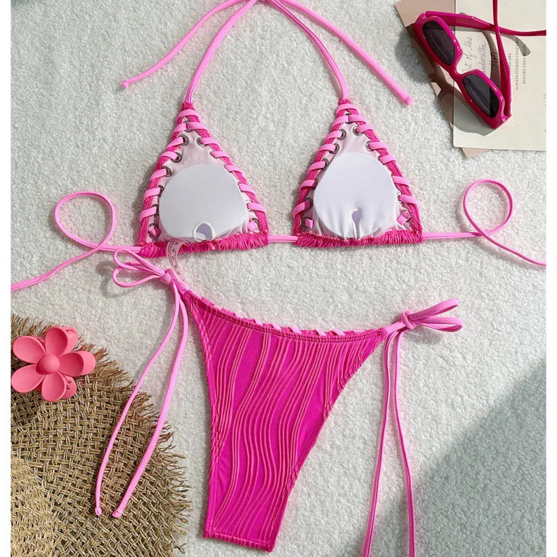 Verführerisches Spitzen-Bikini-Set für Damen – ideal für Strand und Pool