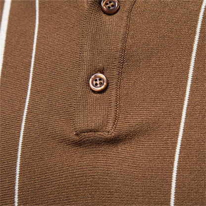Gestreiftes Poloshirt Für Herren Mit Old Money Stil Und Atmungsaktiv