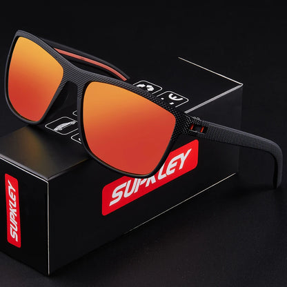 Sonnenbrille Sport Rechteck TR90 polarisiert UV400 Spiegel Herren