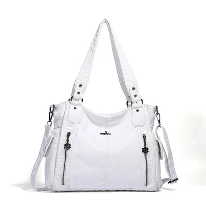 Damen-Handtasche Aus PU-Leder Im Vintage-Stil Große Schultertasche Mit Top-Griff Und Viel Stauraum