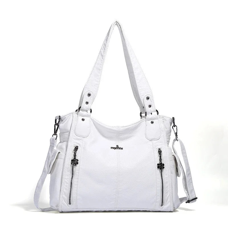 Damen-Handtasche Aus Denim Im Vintage-Look Große Schultertasche Mit Top-Griff Und Tragegurt