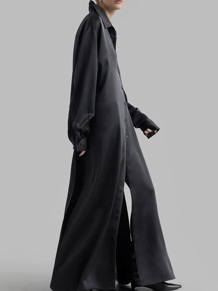 Eleganter Damen-Tunikablazer mit Reverskragen und langen Ärmeln im Patchwork-Design – ideal für die Straße