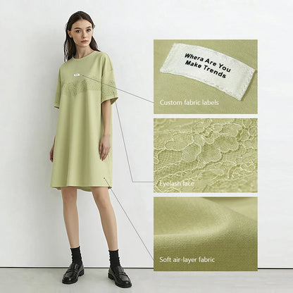 Traumhaftes Sommerkleid Für Damen Aus Baumwolle Mit Spitze
