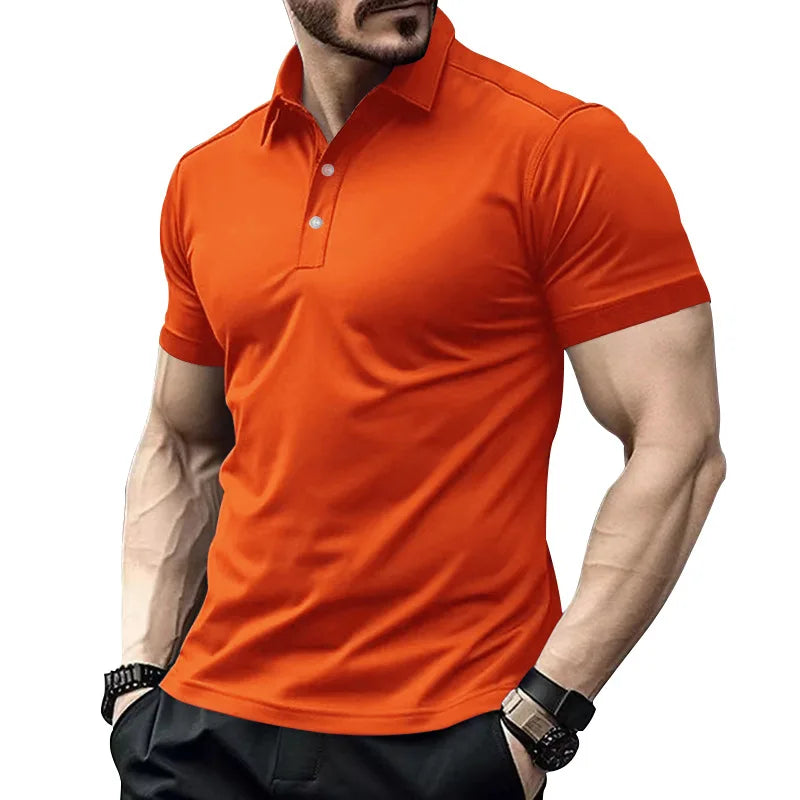 Herren-Poloshirt mit Brusttasche und kurzen Ärmeln in einfarbigem Design – ideal für den Sommer