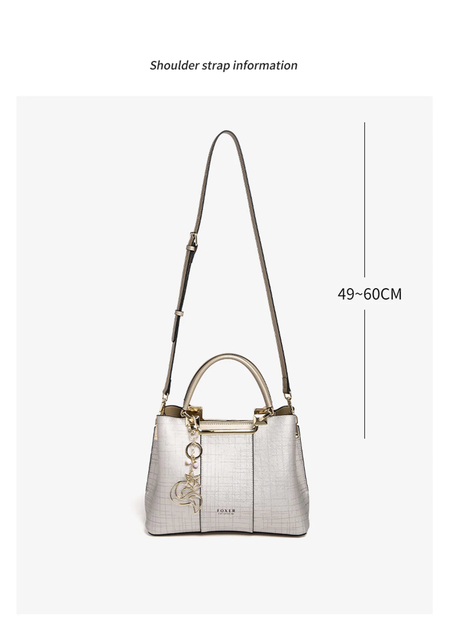 Damen Handtasche aus Split-Leder mit Saffiano-Design und Große Kapazität