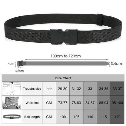 Herren-Gürtel aus elastischem Nylon mit Schnellverschluss Outdoor-Einsatz und Alltag 34 mm Breite