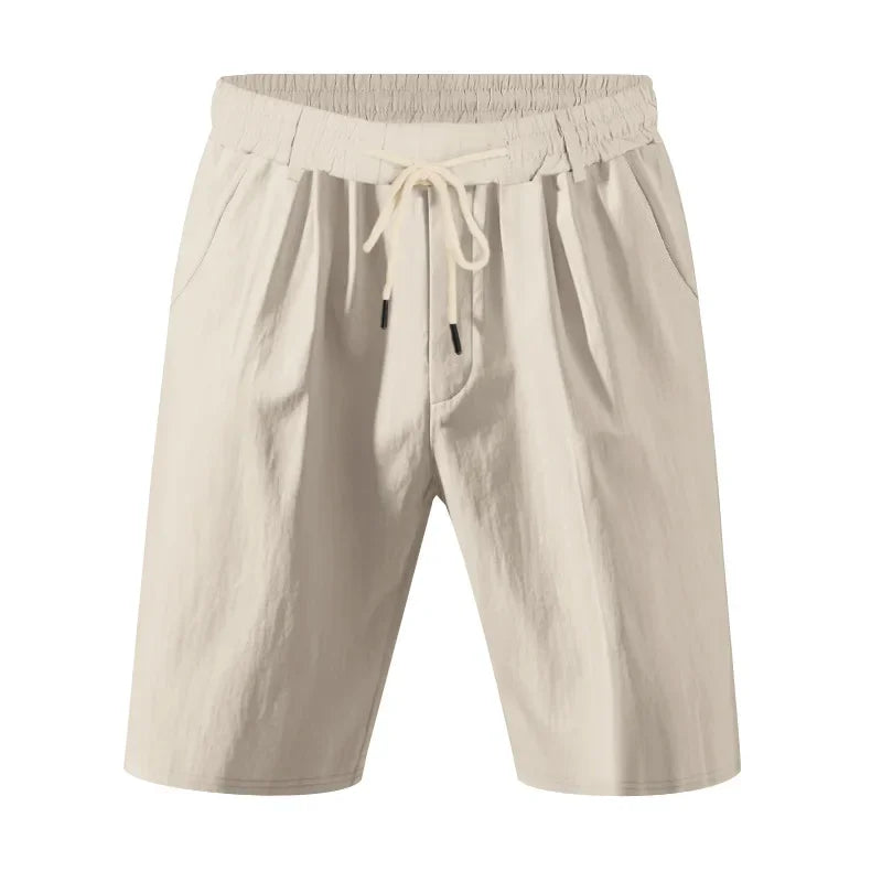Graue Herren-Fitness-Shorts für Sommer und Training – Bequeme, elastische Dreipunkt-Hose für Laufen und Freizeit