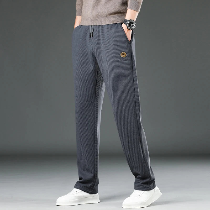 Herren Freizeit Hose aus dicker Nachahmung Baumwolle mit elastischen Taschen