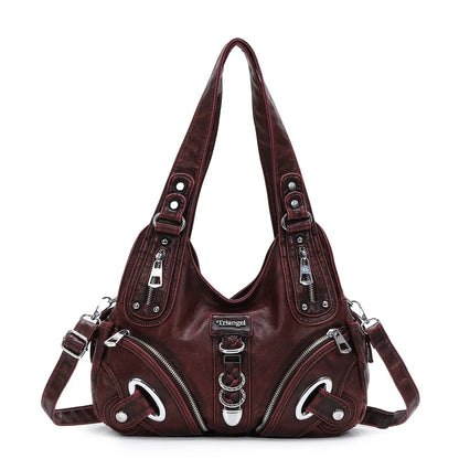 Damen-Schultertasche mit Leopardenmuster und Top-Handle Tragegriff für Alltag und Freizeit Vielseitig