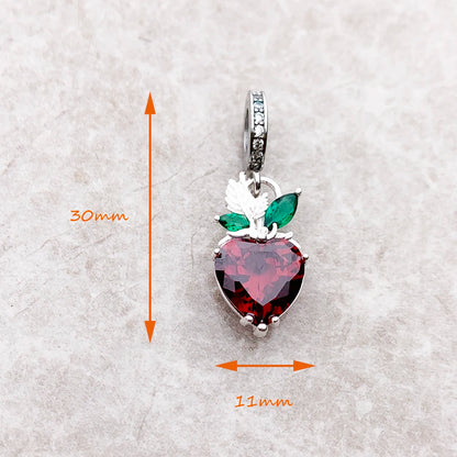 Damen-Charm-Anhänger Erdbeere romantisch Sommer aus Sterlingsilber