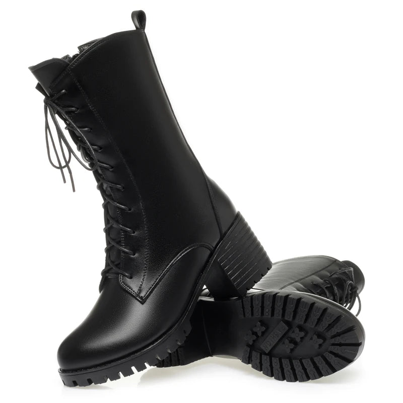AIYUQI 2025 new women's snow boots non-slip work boots women large size winter warm motorcycle boots girls ankle boots