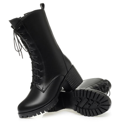 AIYUQI 2025 new women's snow boots non-slip work boots women large size winter warm motorcycle boots girls ankle boots