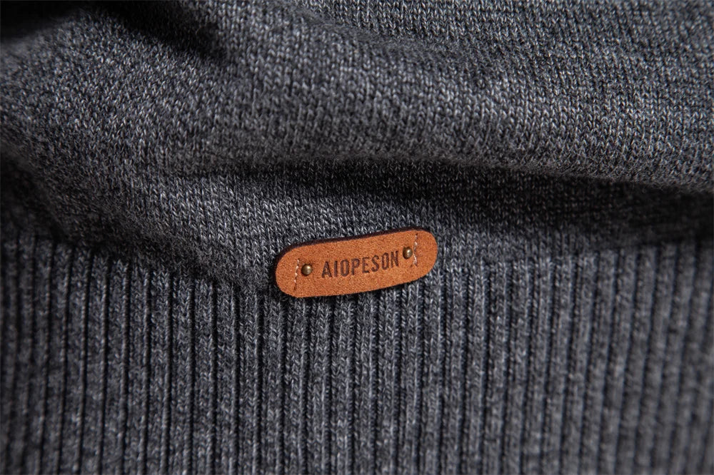 2023 neuer Herbst Baumwoll pullover für Männer o Hals Patchwork Ärmel Pullover Männer einfarbig warme Winter Herren Pullover