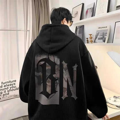 Herren Hoodie mit übergroßem Brief-Druck und Kapuze für den Herbst
