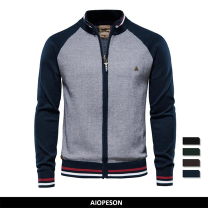 Männer Strickjacke aus hochwertiger Baumwolle im Casual-Stil für den Winter