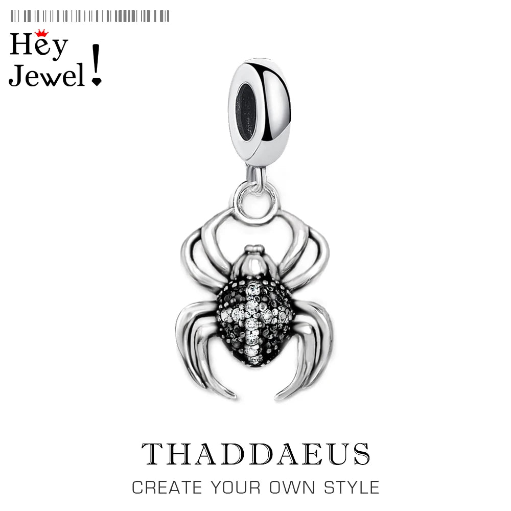 Damen-Charm-Anhänger Spinne Natur Vintage II aus Sterlingsilber