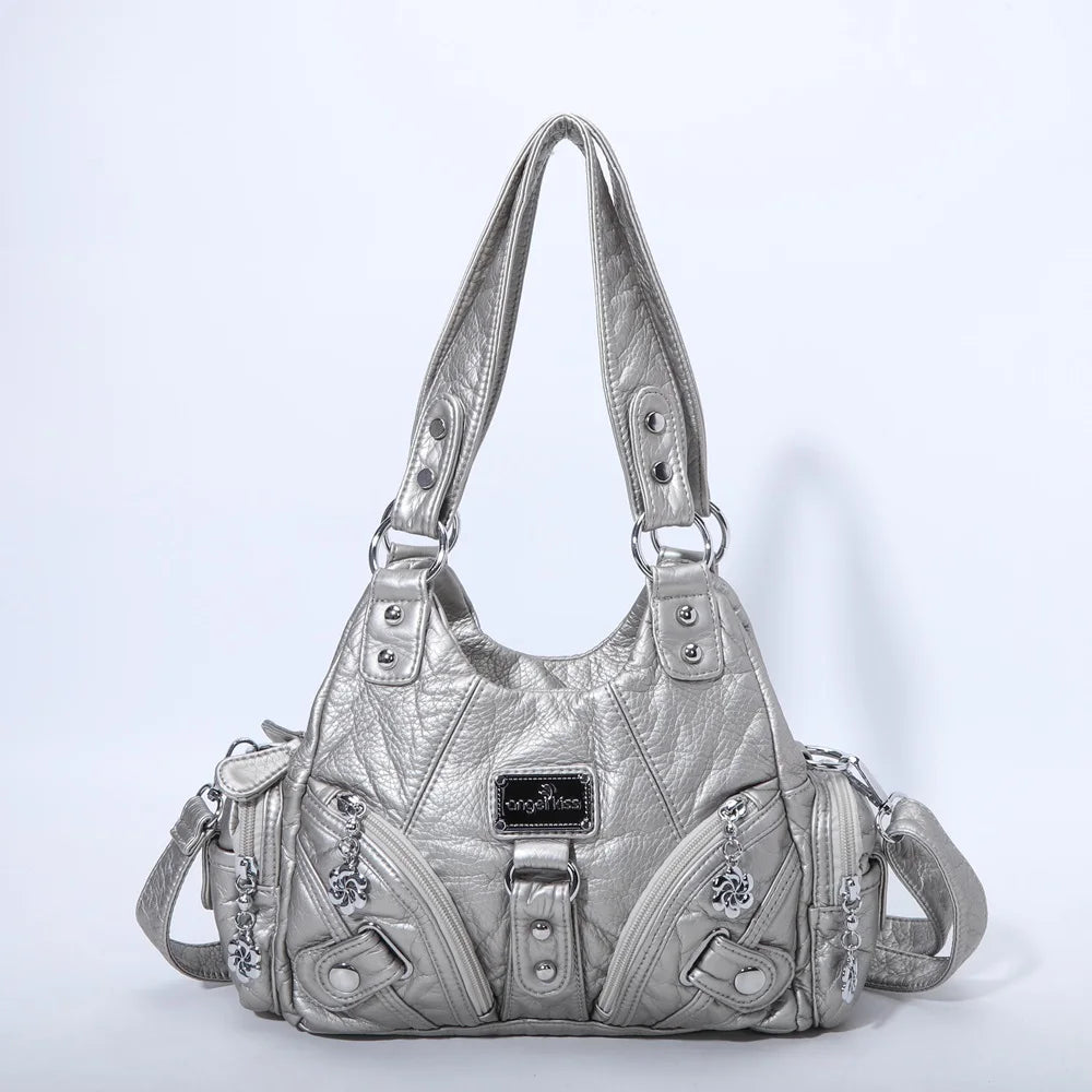 Damen-Handtasche Rosa Mit Reißverschluss Und Mehrfach-Innentaschen Für Alltag Und Freizeit