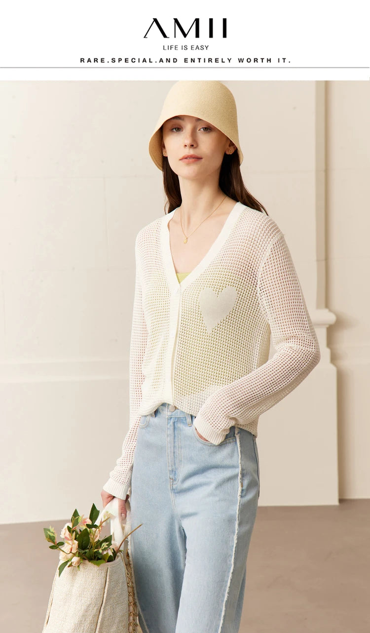 Damen-Strickjacke V-Ausschnitt Viskose locker elegant Frühling