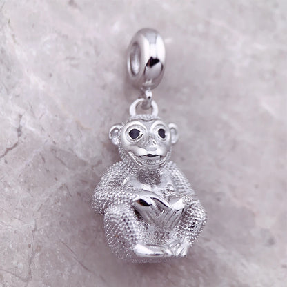 Damen-Charm-Anhänger Affe süß Frühling aus Sterlingsilber