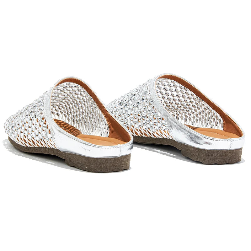 AIYUQI Damen Slippers Air Mesh Closed Toe Anti-Slip Diamond