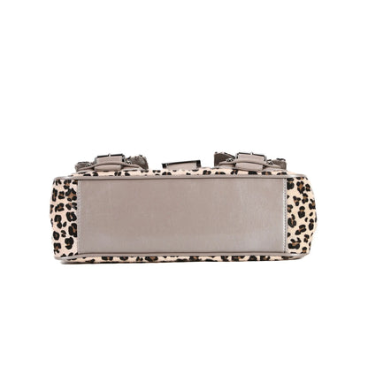 Damen-Umhängetasche aus Kunstleder Leoparddruck Bronze Crossbody-Tasche mit großem Fassungsvermögen