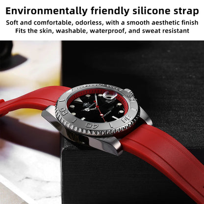 ADDIESDIVE 41mm AD2040 Sports Diver Watch TPU rubber belt Blue Luminous Reloj Hombre 200m Waterproof Quartz Watches