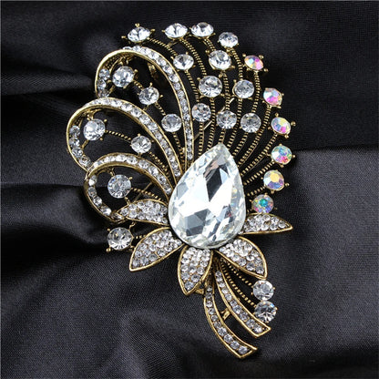 Brosche Blume Kristall Perle Luxus Anzug Party Bankett Damen