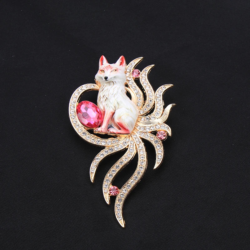 Brosche Tier Fantasy Emaille Strass Fuchs Einhorn Pferd Vogel gemischt