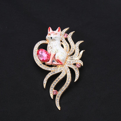 Brosche Tier Fantasy Emaille Strass Fuchs Einhorn Pferd Vogel gemischt