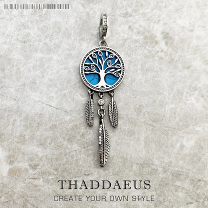 Damen-Charm-Anhänger Traumfänger Baum handgemacht II aus Sterlingsilber