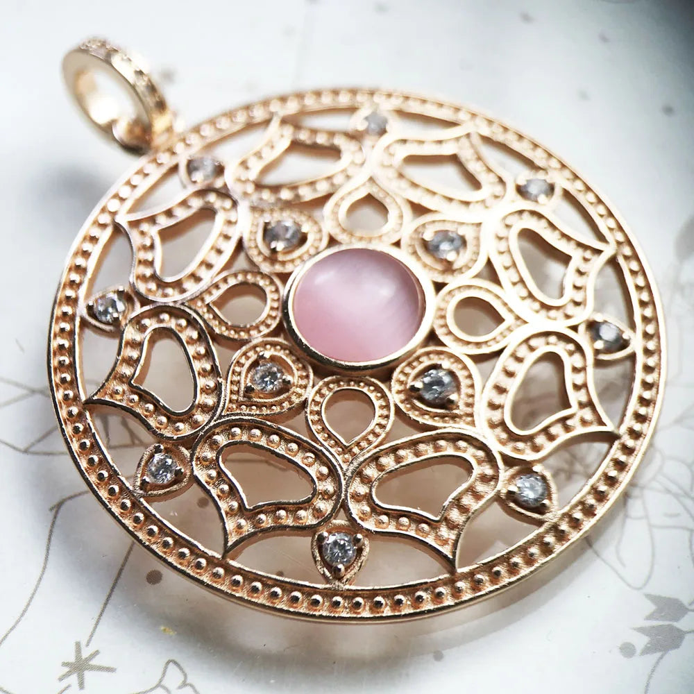Damen-Anhänger Lotus Roségold romantisch aus Sterlingsilber