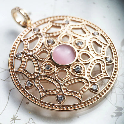 Damen-Anhänger Lotus Roségold romantisch aus Sterlingsilber