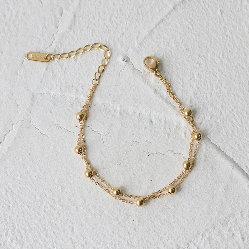 Damen-Armband Doppelperle koreanischer Trend