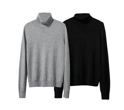 Damen-Rollkragenpullover Wolle-Kaschmir warm elegant Herbst-Winter